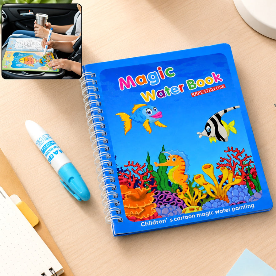 Magic Water Coloring Book for Kids, Reusable and Mess-Free