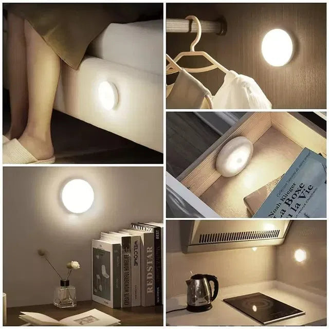 Motion Sensor Night Light – USB Rechargeable LED Lights (Pack of 2)