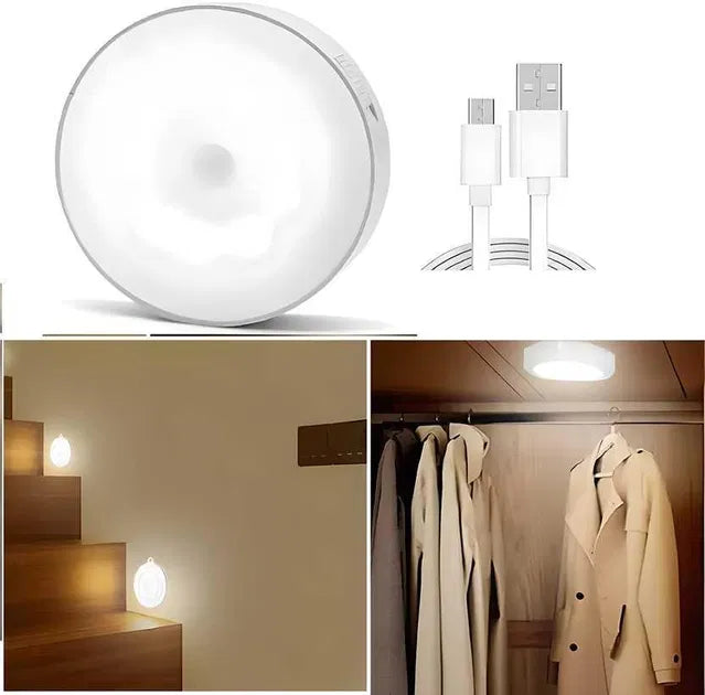 Motion Sensor Night Light – USB Rechargeable LED Lights (Pack of 2)